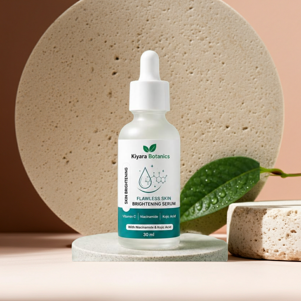 Flawless Skin Brightening Serum with Vitamin C, Niacinamide & Kojic Acid | Helps Improve Skin Radiance, Evens Skin Tone & Reduces Dullness | Lightweight Daily Face Serum for Men & Women | 30ml