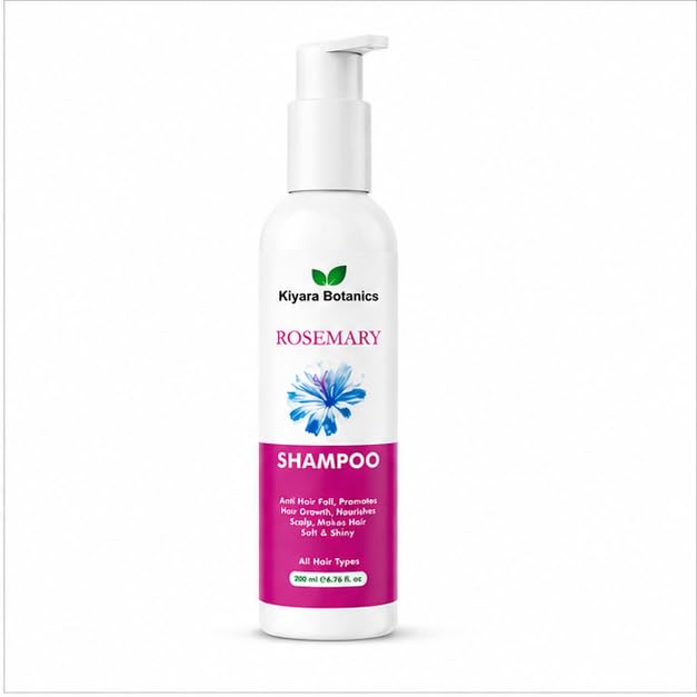 Rosemary Shampoo for Hair Fall Control & Hair Growth Support, Nourishing Scalp Cleanser for Soft Smooth Shiny Hair, Suitable for All Hair Types, 200ml