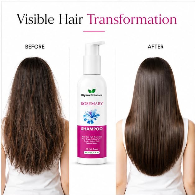Rosemary Shampoo for Hair Fall Control & Hair Growth Support, Nourishing Scalp Cleanser for Soft Smooth Shiny Hair, Suitable for All Hair Types, 200ml