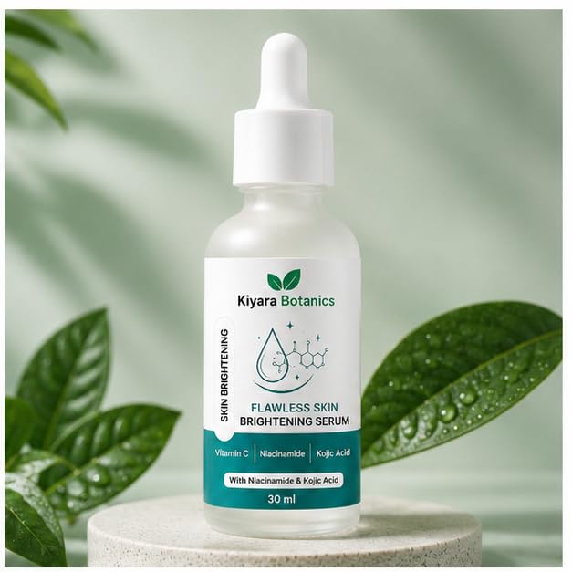 Flawless Skin Brightening Serum with Vitamin C, Niacinamide & Kojic Acid | Helps Improve Skin Radiance, Evens Skin Tone & Reduces Dullness | Lightweight Daily Face Serum for Men & Women | 30ml