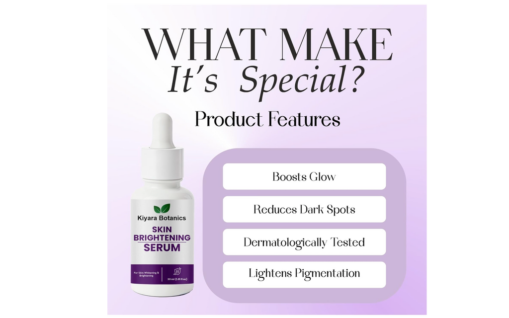 Kiyara Botanics Skin Brightening Serum for Whitening and Brightening, Natural Botanical Formula, 30ml (1.01 fl oz)