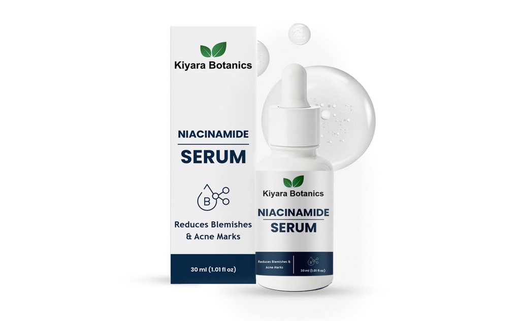 Kiyara Botanics Niacinamide Serum, 30ml, Natural Glow Formula, Minimizes Pores, Reduces Blemishes, Lightens Pigmentation, AM PM Use