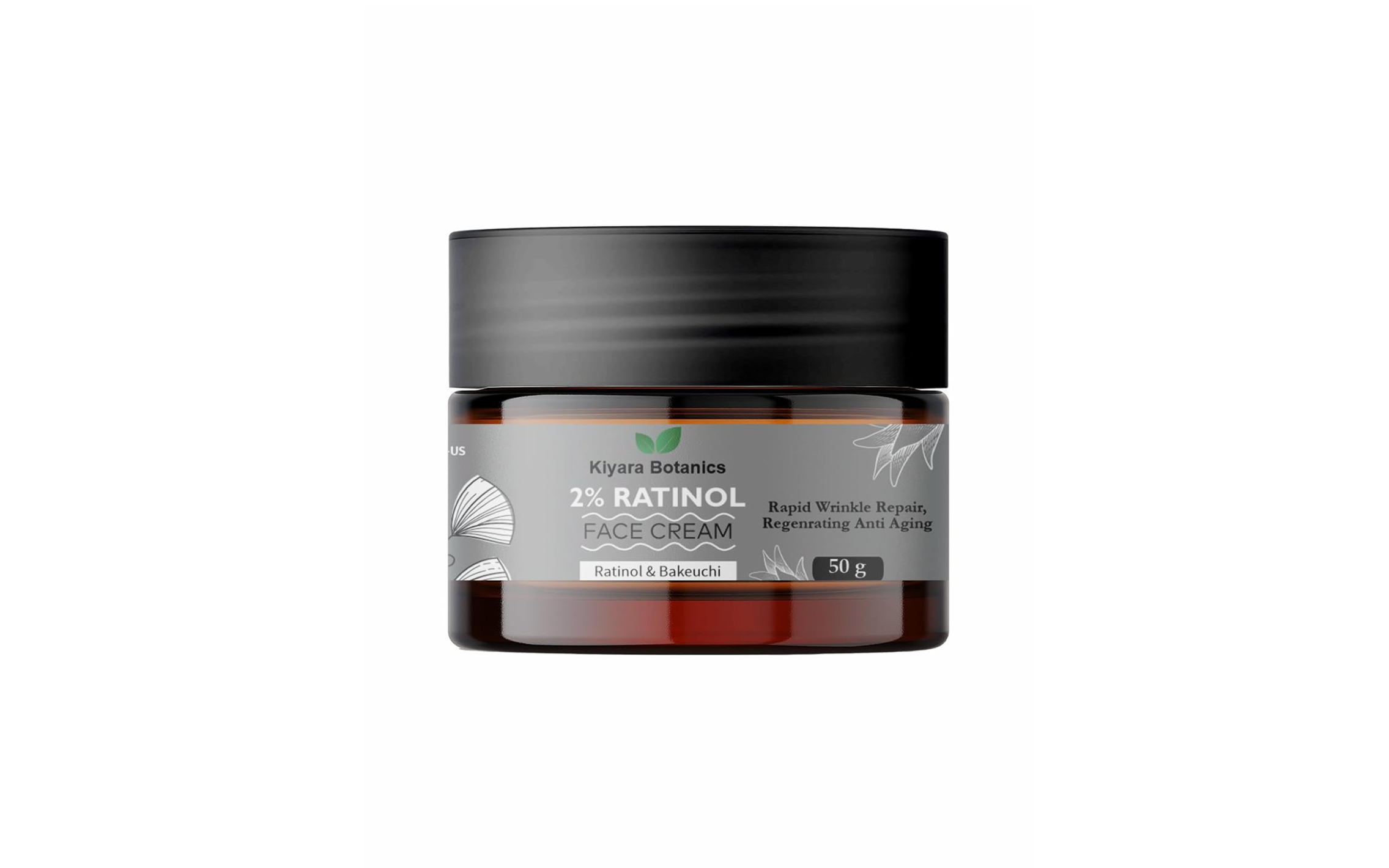 Kiyara Botanics 2% Retinol Face Cream with Bakuchiol - Anti Aging Night Cream for Wrinkle Repair, Fine Lines, Skin Renewal & Firming - Smooth, Youthful & Glowing Skin (50g)